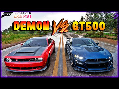 FORZA HORIZON 5 - FORD SHELBY GT500 vs DODGE CHALLENGER DEMON