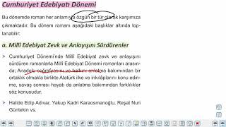 Eğitim Vadisi 9.Sınıf TDE 15.Föy Roman 1 Konu Anlatım Videoları