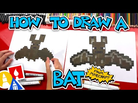 Art for Kids Hub - How To Draw A Minecraft Bat