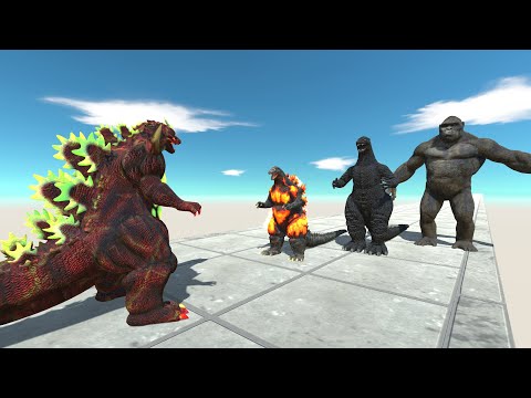 RED SUPER GODZILLA DEATH RUN - Animal Revolt Battle Simulator