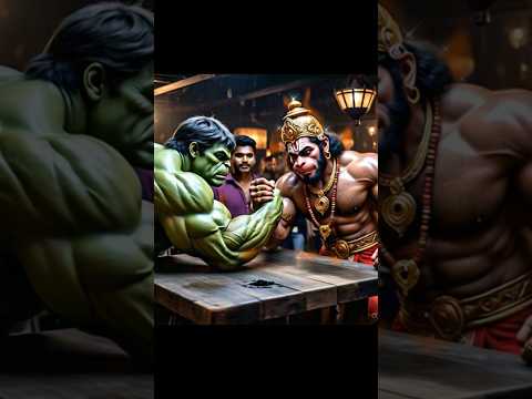 Arm wrestling between Lord Hanuman and hulk💪🔥| who will win?#hanuman #hulk#shorts