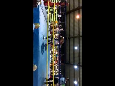 Isaelin florian usando su boxeo