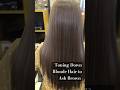 Toning Down Blonde Color to Ash Brown #haircolourtransformation #ashbrown #shorts