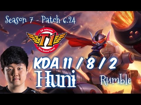SKT T1 Huni RUMBLE vs POPPY Top - Patch 6.24 KR Ranked