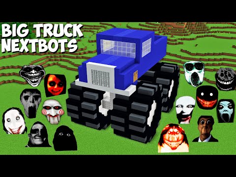 SURVIVAL GIANT MONSTER TRUCK JEFF THE KILLER and SCARY NEXTBOTS in Minecraft Gameplay - Coffin Meme
