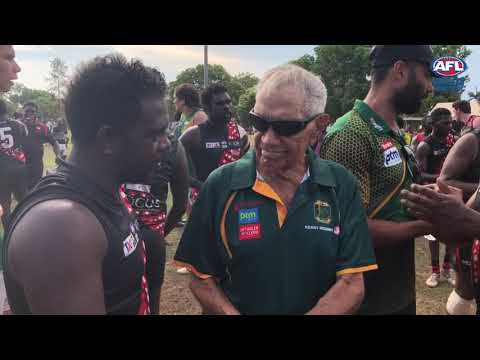 Jack Long Snr lap of honour on the Tiwi Islands: Round 6 2018/19 TIO NTFL