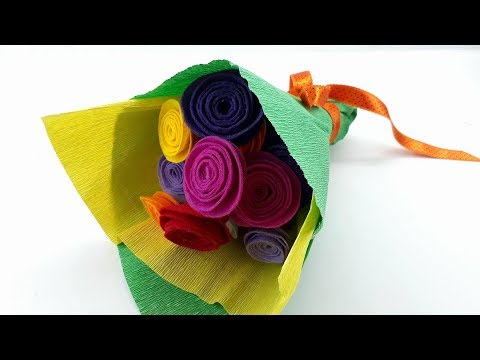 How To Make Paper Rose Bouquet Flower From canvas