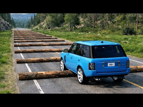 Cars vs 100 Fallen Trees Challenge #10 in BeamNG Drive!