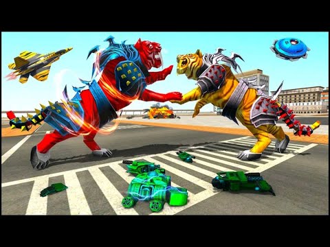 Fight the war with flying tiger robot bike transformation in robot action city battle