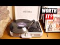 Victrola Vintage Bluetooth Portable Suitcase Record Player Review and Demonstration with Speakers