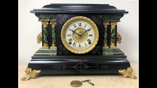 Antique Ingraham U.S.A Bell & Hammer Coil Chime Mantel Clock | Item# 2149  - Adelaide Clocks