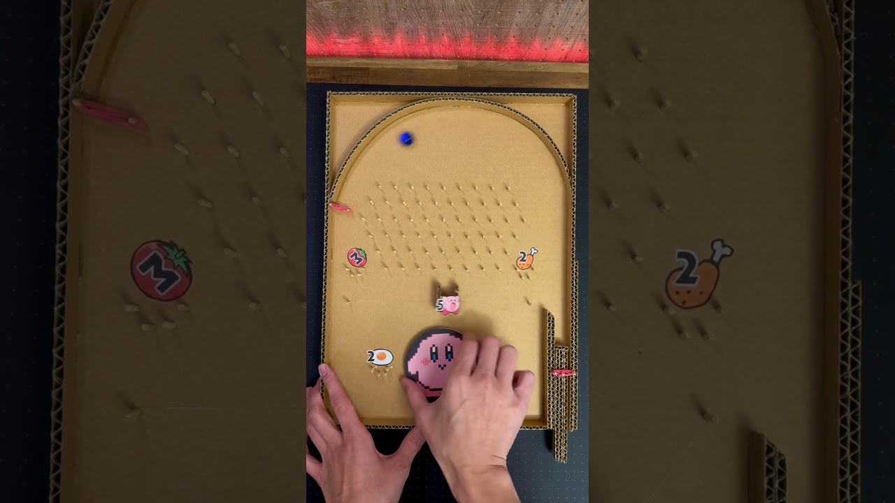Marble ball catch game↑how to make↑Cardboard Kirby Nintendo craft