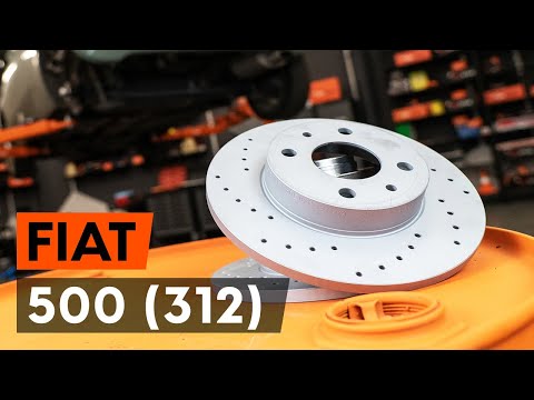 How to change rear brake discs on FIAT 500 (312) [TUTORIAL AUTODOC]