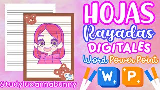 Hojas Rayadas en Word & Power Point ✨ Apuntes Digitales Bonitos ✨ Apuntes en Word