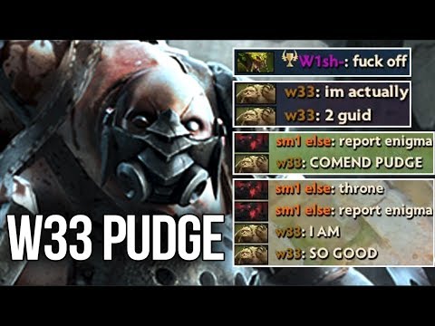 w33 Pudge Trashtalk Insane 4sec Hook Max Range - Dota 2