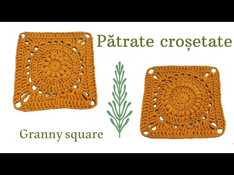 Patrate crosetate-Granny square - Patratul bunicii- Realizarea si prindere patratelor