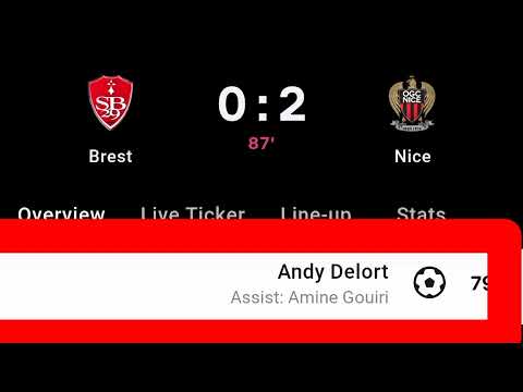 Andy Delort Goal Vs Brest | Brest Vs Nice | 0-2 |