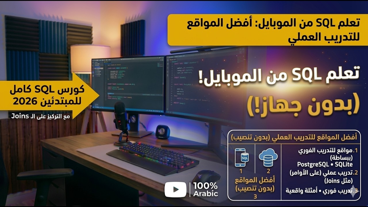 تعلم SQL من الهاتف: أفضل المواقع للتدريب العملي على أوامر PostgreSQL و SQLite بدون جهاز