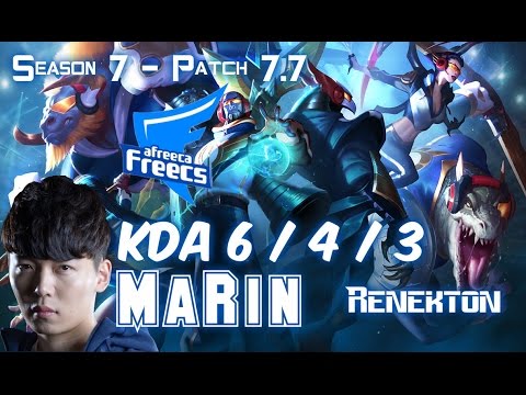 AFs MaRin RENEKTON vs KENNEN Top - Patch 7.7 KR Ranked