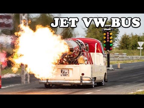JET POWERED VW BUS - Oklahoma Willy the Jet powered VW Split at European Bug-in 2024