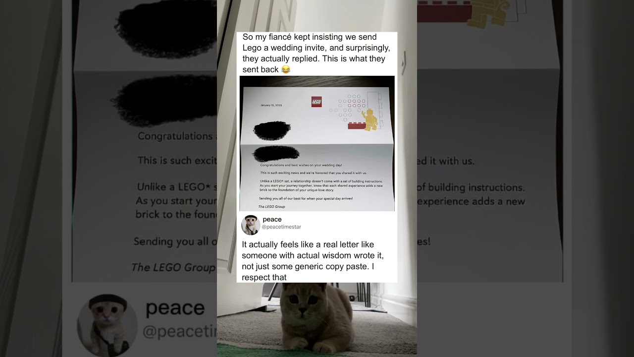 레고가 당신의 결혼 초대장에 답장할 때