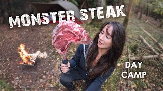 Monster Steak Day Camp • My First Big Steak! New Fire Pit & Wildlife