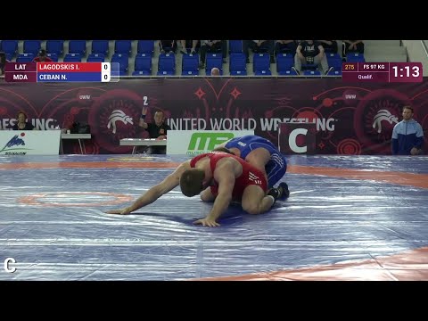 Qual. FS - 97 kg: N. CEBAN (MDA) df. I. LAGODSKIS (LAT) by TF, 10-0