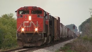 preview picture of video 'CN 8813 East by Burlington, Illinois on 7-26-2012'