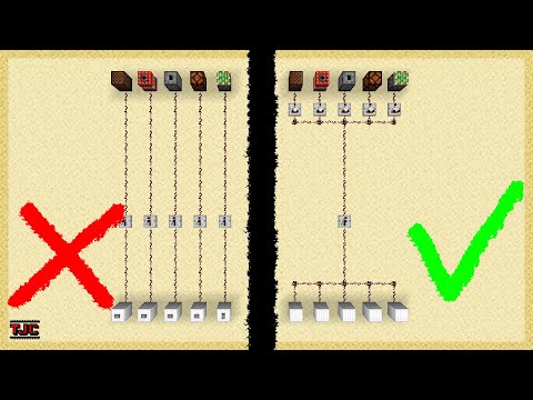 ONE LINE for EVERYTHING |  How to easily lay LOTS of REDSTONE |  tutorial / explanation