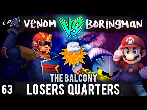 PM @ the Balcony 63 - Losers Quarters ft. Boringman (Metaknight/Mario) VS R3|Venom (Cpt. Falcon)