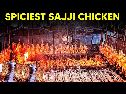 Pakistan Street Food - Spiciest Sajji Chicken Of Balochistan - Balochistan Famous Village Food