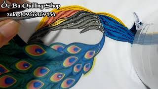 Hướng Dẫn Cách Làm Tranh Con Công Từ Giấy Quilling 2mm ( phần đầu công ) #ocbuquillingshop #huongdan