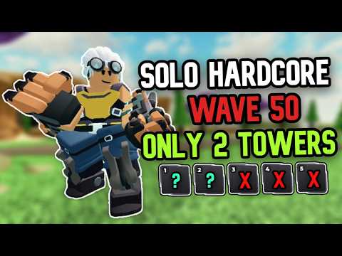 Solo Hardcore With Only 2 Towers (Full Guide Wave 50)  - Tower Defense Simulator | TDS