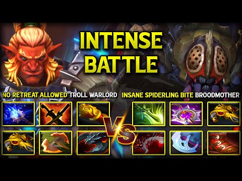 NO RETREAT ALLOWED CARRY TROLL WARLORD FACING AGAINST INSANE SPIDERLING BITE BROODMOTHER DOTA 2