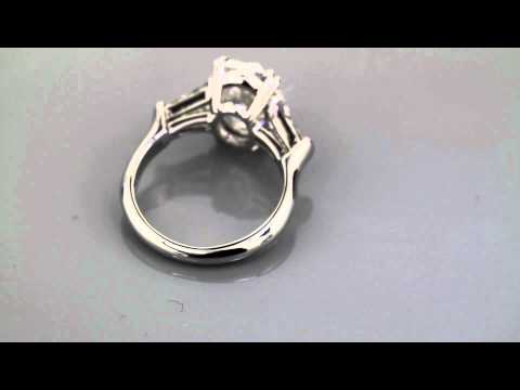 3.01 Carat D-VVS-2 Oval Brilliant Diamond set in a Classic Tapered Baguette Engagement Ring by ERD