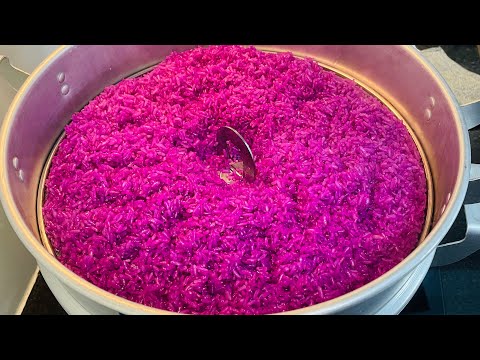 Cách nấu xôi lá cẩm dẻo ngon màu sắc tuyệt đẹp