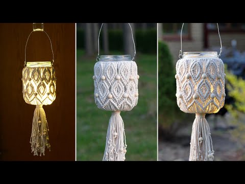 DIY Macrame Leaf Plant Hanger Lantern