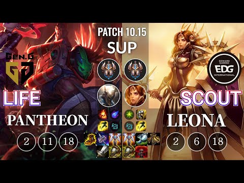 GEN Life Pantheon vs EDG Scout Leona Sup - KR Patch 10.15