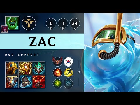 Zac Support vs Leona: Vision Controller - KR Grandmaster Patch 14.21
