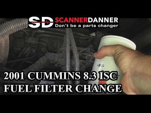 2001 Cummins 8.3 ISC Fuel Filter change (American Coach) part 1
