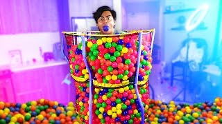 TRAMPOLINE BALL PIT CANNONBALL!