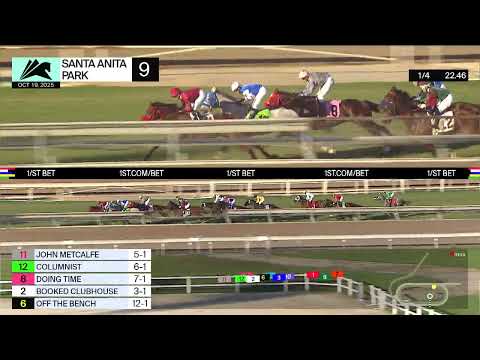 Unrivaled Time wins Race 9 on Sunday, October 19 at Santa Anita Park