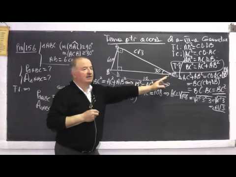 1/2 Lectia 883 Teorema Pitagora Inaltimii Catetei Perimetru Aria Triunghi Patrat Dreptunghi Clasa 7