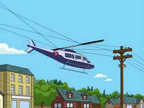 Funny animated cartoons - Family Guy With The Helicopter Crash