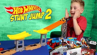 Hot Wheels Stunt Jump Tournament Pt 2 ft Marvel Super Hero Cars!