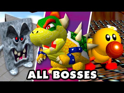 Super Mario 64 - All Bosses Gameplay! (Super Mario 3D All Stars)