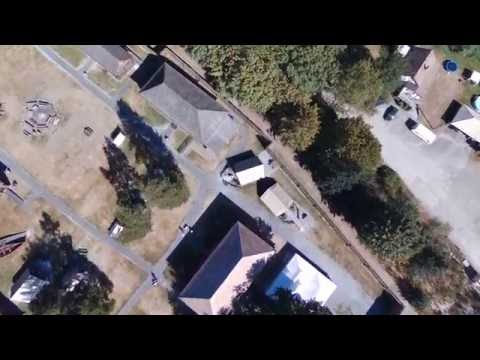 Flying over Fort Langley  birds eyeview