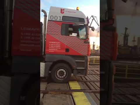 SMERAL LZK 4000 A. Frame. Loading on a ferry