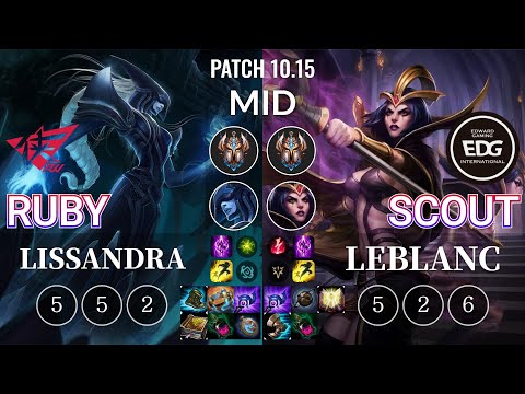 RW Ruby Lissandra vs EDG Scout LeBlanc Mid - KR Patch 10.15