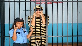 Masal, Friends and Öykü pretend play police - funny kids video